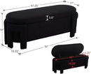 Modern Upholstered Storage Bench, Sherpa Fabric 50" Long Entryway Bench with Storage and Seating, Comfy Cute Ottoman Bench for Living Room/End of Bed/Hallway, Black by CozyNest Decor