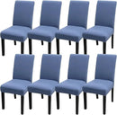 JQinHome Dining Room Chair Covers Set of 8, High Stretch Chair Slipcover Removable Washable Chair Seat Protector Cover for Home Party Hotel Wedding Ceremony (Gray Blue) by CozyNest Decor