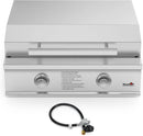 Stanbroil 28-Inch Premium Built-In Liquid Propane Griddle for Outdoor Kitchen Grill, Durable Stainless Steel 2-Burner Flat Top Grill with Lid for BBQ Island, 34,000 BTUs by GreenHaven Gardens