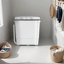 Portable Mini Twin Tub 18lbs Washing Machine With Drying Rack& 10 Hangers, 11lbs Washer & 7lbs Spinner, Small Laundry Washer with Time Control for Camping, Apartments, RV (18lbsBlack) by CozyNest Decor