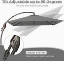 Grand patio 10x10 FT Patio Cantilever Umbrella with Base Outdoor Large Square Tilting Offset Umbrellas for Deck Backyard (Gray, 10x10 FT) by GreenHaven Gardens