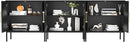 LYNSOM TV Stand for 85 Inch TV, Media Entertainment Center Console Table, 3 Cabinets, TV Console Table with Storage Cabinet for Bedroom, Living Room, Entertainment Room (Black) by CozyNest Decor