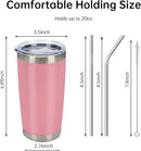 IEOVIEE 32 Pack 20oz Stainless Steel Bulk Tumblers with Lids and Straws Double Wall Insulated Travel Mug Durable Powder Coated Tumbler Bulk Cup for Cold and Hot Drinks(Pink) by TinyTreasures Baby Boutique