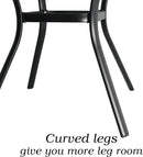 Round Outdoor Dining Table, 48-inch All-Weather Patio Table with Adjustable Umbrella Hole for Deck Lawn Garden Backyard Balcony Deck, Black Metal Frame Slatted Tabletop by GreenHaven Gardens