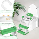 2 In 1 Potty Training Toilet Seat & Toddler Step Stool, Bottom Triangle Stability Toddler Toilet Seat, Adjustable Step & Seat Height Potty Seats (Green) by TinyTreasures Baby Boutique