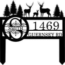 Personalized Deer Custom Garden Address Sign with Metal Stake, Housewarming Gift, Outside Camping Decor by CozyNest Decor