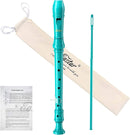 Eastar Soprano Recorder Instrument for Kids Beginner, German Fingering C Key 3 Piece with Cleaning Kit, Thumb Rest, Cotton Bag, Fingering Chart, ERS-21GSB, Sky Blue, School-Approved by TinyTreasures Baby Boutique