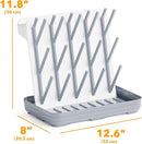SpaceAid Baby Bottle Drying Rack with 20 Hooks, Space Saving Kitchen Bottles Rack Dryer, Vertical Baby Bottle Holder Organizer for Countertop Storage Accessories (White and Gray) by TinyTreasures Baby Boutique