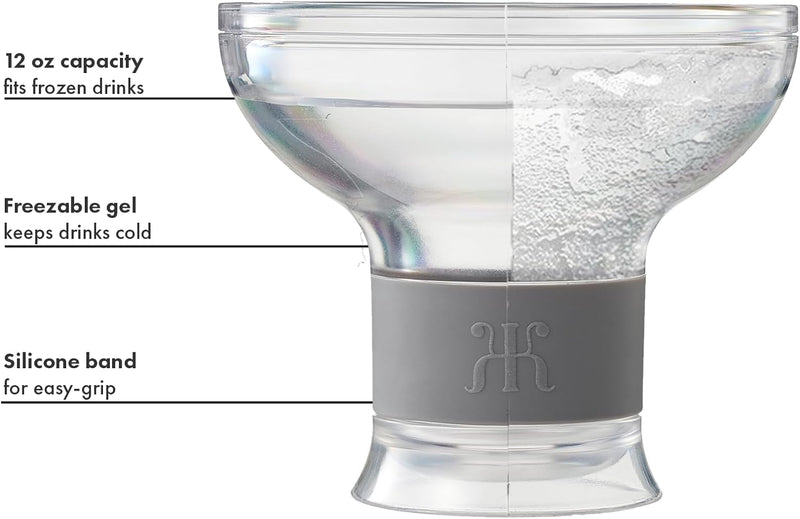 Frozen Margarita & Cocktail Chiller Glasses | Set of 4 | 12 OZ Unbreakable Tritan Acrylic