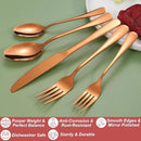 30 Pcs Rose Gold Silverware Set for 6, Food Grade Stainless Steel Flatware Set, Eating Utensils Sets Include Fork/Knife/Spoon,Home Kitchen Tableware Set, Reusable Cutlery Set, Dishwasher Safe by CozyNest Decor