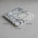 Natural Luxury Marble Tray with Scalloped Edge, Handmade Square Decorative Tray, Catch All Tray for Counter, Dresser, Nightstand and Home Décor (Arabescato Calacatta) by CozyNest Decor