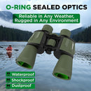 Binoculars with Phone Bracket Adapter, Militar, 20x50, Adults, High Power Waterproof with Low Light Night Vision for Hunting, Travel, Games, Bird, Carrying Case Strap. by TinyTreasures Baby Boutique
