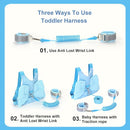 Toddler Harness with Leash - Child Leash and Anti Lost Wrist Link with Lock, Baby Walking Harness Assistant for Boys, Cute Traction Safety Leash for Kids, Holiday Travel Christmas Gift, Blue by TinyTreasures Baby Boutique