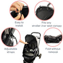 Stroller Sun Shade - Universal UV Protection Cover for Strollers Sunshade with See Through, Clip-On Sun Blocker, Sun Shield for Baby, Breathable Adjustable Fit, Full Coverage, XL Black by TinyTreasures Baby Boutique