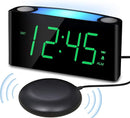 Extra Loud Vibrating Alarm Clock with Bed Shaker for Heavy Sleeper Deaf Hard of Hearing, Large LED Display Digital Clock for Bedroom,Dimmer,Night Light,USB Phone Charger,Battery Backup,Senior Teen Kid by TinyTreasures Baby Boutique