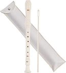 Recorder Instrument for Beginner Kids Adults,8-Hole Soprano Descant Recorder Music Flute with with Cleaning Rod & Leather Case For School Student Home Entertainment(2-Carved White) by TinyTreasures Baby Boutique