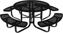 Coated Outdoor Furniture Heavy-Duty Portable Outdoor Kids Table with Umbrella Hole, Punched Steel Kids Picnic Table, Commercial-Grade, Made in America (46 In, Round, Childrens, Textured Black) by GreenHaven Gardens