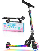 BELEEV V2 Scooters for Kids with Light-Up Wheels & Stem & Deck, 2 Wheel Folding Scooter for Girls Boys, 3 Adjustable Height, Non-Slip Pattern Deck, Lightweight Kick Scooter for Children Ages 3-12 by TinyTreasures Baby Boutique