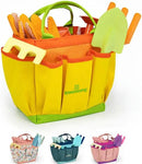 Gardening Set, Tool Kit, for Kids, STEM, Includes Tote Bag, Spade, Watering Can, Rake, Fork, Trowel and Gloves (Sunshine) by GreenHaven Gardens