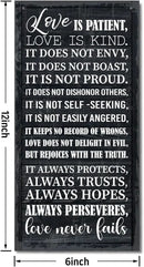 1 Corinthians 13:4-8 Inspirational Hanging Wood Decor Sign, Printed Wood Sign, Love is Patient, Love is Kind Quote, Hanging Bible Verses Woods Wall Signs, Rustic Home Decor Signs, Christian Gift A1 by CozyNest Decor