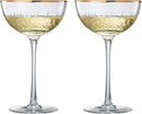 Vintage Art Deco Luxury Coupe Glasses | Set of 2 | 8 oz