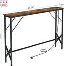 47.2'' Console Table, Skinny Entryway Table with Fast-Charging Station, Narrow Long Sofa Table, Behind Slim Couch Table for Entrance, Hallway, Living Room Decor ST-BR120-1 by CozyNest Decor