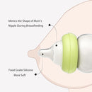 YOHKOH Natural Glass Baby Bottle with Natural Response Nipple, Newborn Anti-Colic Baby Bottles, Wide Neck Mushroom Cap Baby Bottle, Clear (Green, (5.4oz (Pack of 4)) by TinyTreasures Baby Boutique