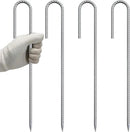 VVOKGO Rebar-Stakes-12-Inch J Hook Galvanized Tent Stakes Heavy Duty, 4-Pack Ground Chain Link Fence Anchors with Chisel Point End for Gazebo Bounce House, Camping Tents, Outdoor Inflatable Decoration by CozyNest Decor