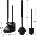 2Pack 2 in 1 Toilet Brush and Plunger Set, Extended Handle Plunger,Toilet Bowl Brush Plunger Set,Clean Gloves,Cleaning Tools,Cleaning Brush,Cleaning Supplies,Toilet Brush Plunger Combo,Black by CozyNest Decor