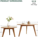 100% Solid Oak Wood Coffee Table Set, Round Coffee Table Combo Side Table w/Solid Wood Legs, Mid Century Table Sturdy Tables for Bedroom Balcony Living Room (Natural, Big-Medium Combo) by CozyNest Decor