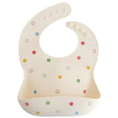 mushie Silicone Baby Bib | Adjustable Fit Waterproof Bibs (Smiley Face) by TinyTreasures Baby Boutique