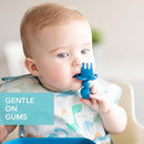 Bumkins Baby Utensils Set, Chewtensils Silicone Spoons for Dipping, Self-Feeding, Baby Led Weaning, Trainer Learning, First Stage Eating, Soft Practice Fork and Spoon, Babies 6 Months, Dark Blue by TinyTreasures Baby Boutique