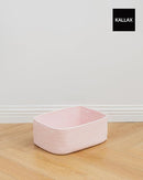 KALLAX Small Woven Basket, 13.5 x 9.5 x 5 Inches, Storage Basket for Organizing, Cute Small Rope Shelf Closet Cube Storage Bins Baskets for Shelves, Dog Toy Gift Baskets Empty, 3 Pack Light Pink by TinyTreasures Baby Boutique