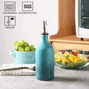 Sweejar Ceramic Olive Oil Dispenser Bottle, Opaque Oil Cruet Protects Oil to Reduce Oxidation, Suitable for Oil, Vinegar, Coffee Syrups & Other Liquids, Pack of 1, 15.5 Fl Oz (Gradient Blue) by CozyNest Decor