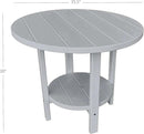 Phat Tommy Round Poly Resin Outdoor Patio Dining Table, All Weather Poly Patio Outdoor Furniture, Grey by GreenHaven Gardens