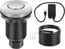 VEVOR Garbage Disposal Air Switch Kit, Dual Outlet Sink Top Air Switch for Food Waste Disposal, 2.5-inch Brushed Nickel Stainless Steel ON/OFF Air Push Button, Suitable for Stainless Steel Countertops by CozyNest Decor