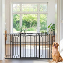 53.1-62.5 Inch Extra Wide Baby Gate, Pressure Mounted Dog Gate Indoor, Walk Thru Pet Gate for Cat Dog Child,Pet Gates for The House Doorway Black by TinyTreasures Baby Boutique