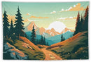 HZOHNAGO Mountain Tapestry Forest Mountain Sunrise Road Pattern Printed Wall Tapestry Wall Hanging for Bedroom Living Room Dorm 60" W x 40" H by CozyNest Decor