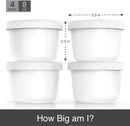 BALCI - 8oz Mini Ice Cream Containers with Silicone Lids (Set of 4) - Freezer Food Storage Containers, Reusable, LeakProof, For Homemade IceCream Containers - White with Sprinkles by TinyTreasures Baby Boutique