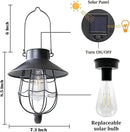 YAKii 2 Pack Solar Lantern Hanging Waterproof Outdoor Metal Solar Lamp with Warm White Light Decorate for Yard Garden Pathway Patio Porch Decor (Black) by CozyNest Decor