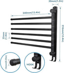 Space Saving Towel Rack JSVER Black Space Saving Towel Holder, Towel Rack Wall Mounted, Swivel Hand Towel Holder, 6-Arms Towel Bar, Towel Racks for Bathroom by CozyNest Decor