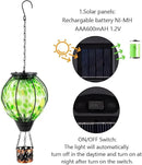 Solar Hot Air Balloon Lantern with Flame Flickering,Glass Hot Air Balloon Solar Lantern Outdoor Waterproof Hanging Outdoor Light for Patio Yard Garden Decor,Mother Day Gifts for Women(Green) by GreenHaven Gardens