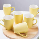 Coffee Mugs Set of 6, 12oz Ceramic Coffee Mugs with Handle, Matte Porcelain Yellow Coffee Mug for Latte, Tea, Cocoa, Cappuccino, Cups for Women Men for Home Restaurant Mug (Yellow) by CozyNest Decor
