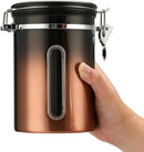 malmo Coffee Canister, Airtight Coffee Container with Date Tracker Lid, Stainless Steel Canister for Kitchen Food Storage (Black-Copper, 22oz) by CozyNest Decor