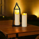 Homemory Outdoor Waterproof LED Candles, Battery Operated with Remote and Timers, Electric Fake Plastic Pillar Candles, Ivory White, Set of 2 by CozyNest Decor