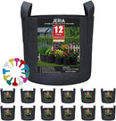 JERIA 12-Pack 30 Gallon, Vegetable/Flower/Plant Grow Bags, Aeration Fabric Pots with Handles (Black), Come with 12 Pcs Plant Labels by GreenHaven Gardens