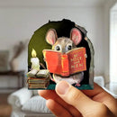 Mouse Reading Book Wall Sticker Decal – Kids Room, Classroom, Home Decor, Bookcase, Book Lover Gift, Children's Bedroom, Nursery, Cute Mouse, MICESTERPIECE by CozyNest Decor