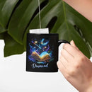 Personalized Sparkling Book Coffee Mug, Custom Name Enchanted Book Design Cup, Customized Fantasy Inspired Ceramic Mug, Gift For Women Men, Book Enthusiasts Black Cup 11oz Or 15oz by CozyNest Decor