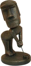 Moai Statue Decor - 6 Inch Easter Island Oranment Resin Stone Decoration for Room Accessories Antique Sculpture for Office Desktop (Play Golf) by CozyNest Decor