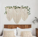 guzhiou large macrame wall hanging - Boho Tapestry Macrame Wall Decor Art- Chic Bohemian Handmade Woven Tapestry Home Decoration for Bedroom Living Room Apartment Wedding Party - 43"x32" (with Ivy) by CozyNest Decor